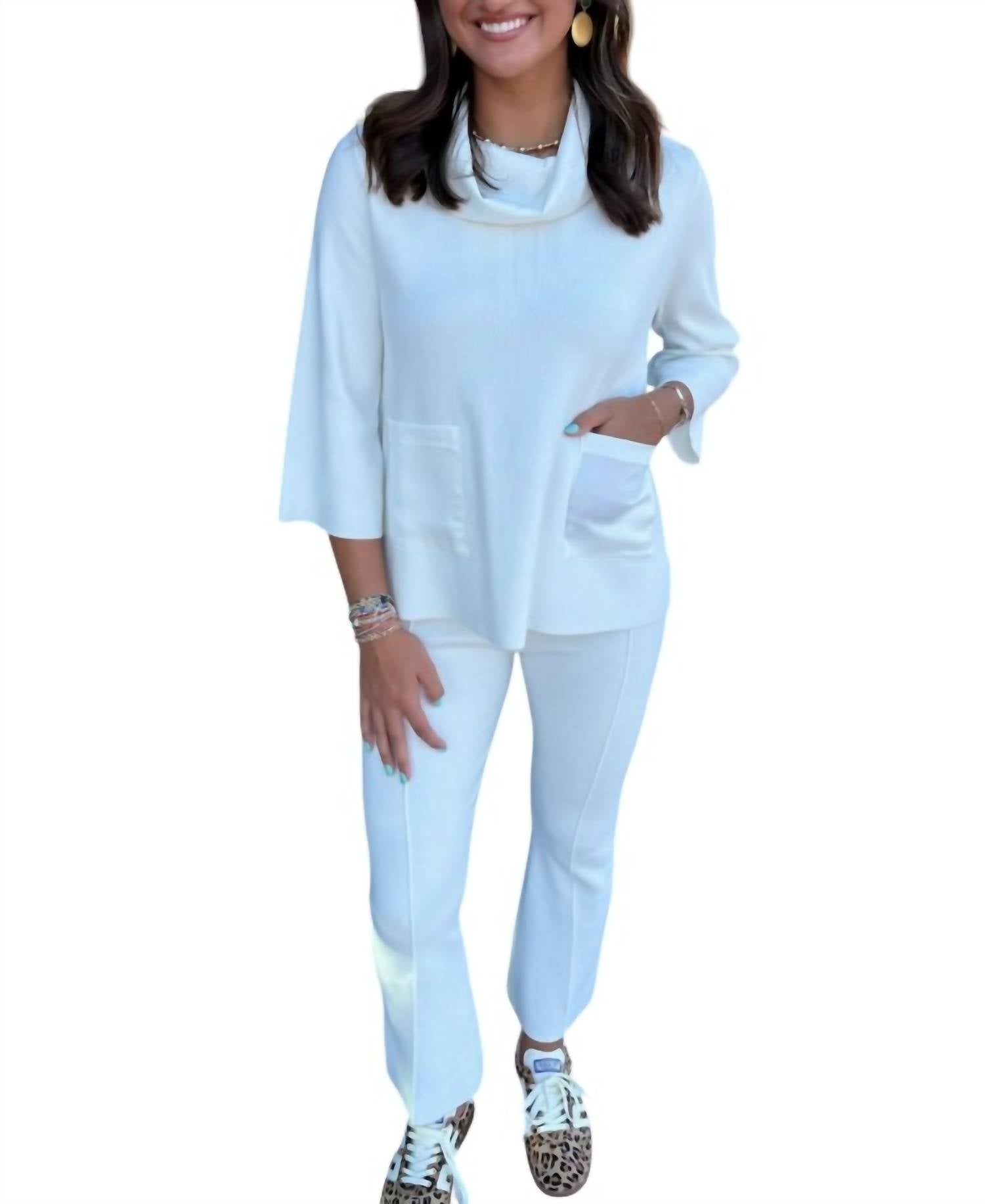 Fate - Mock Knit Top And Pants Set