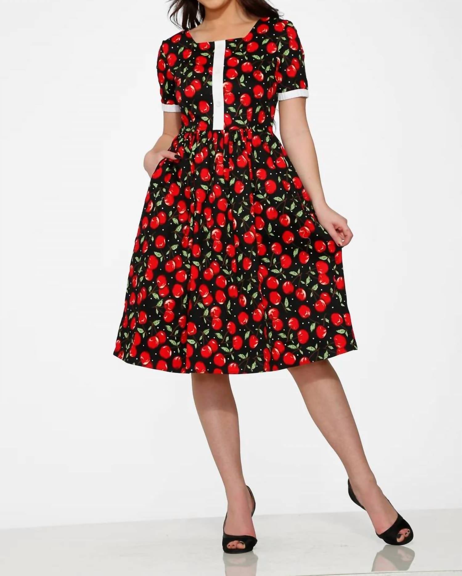 Orchid Bloom - Short Sleeve Cherry Dress