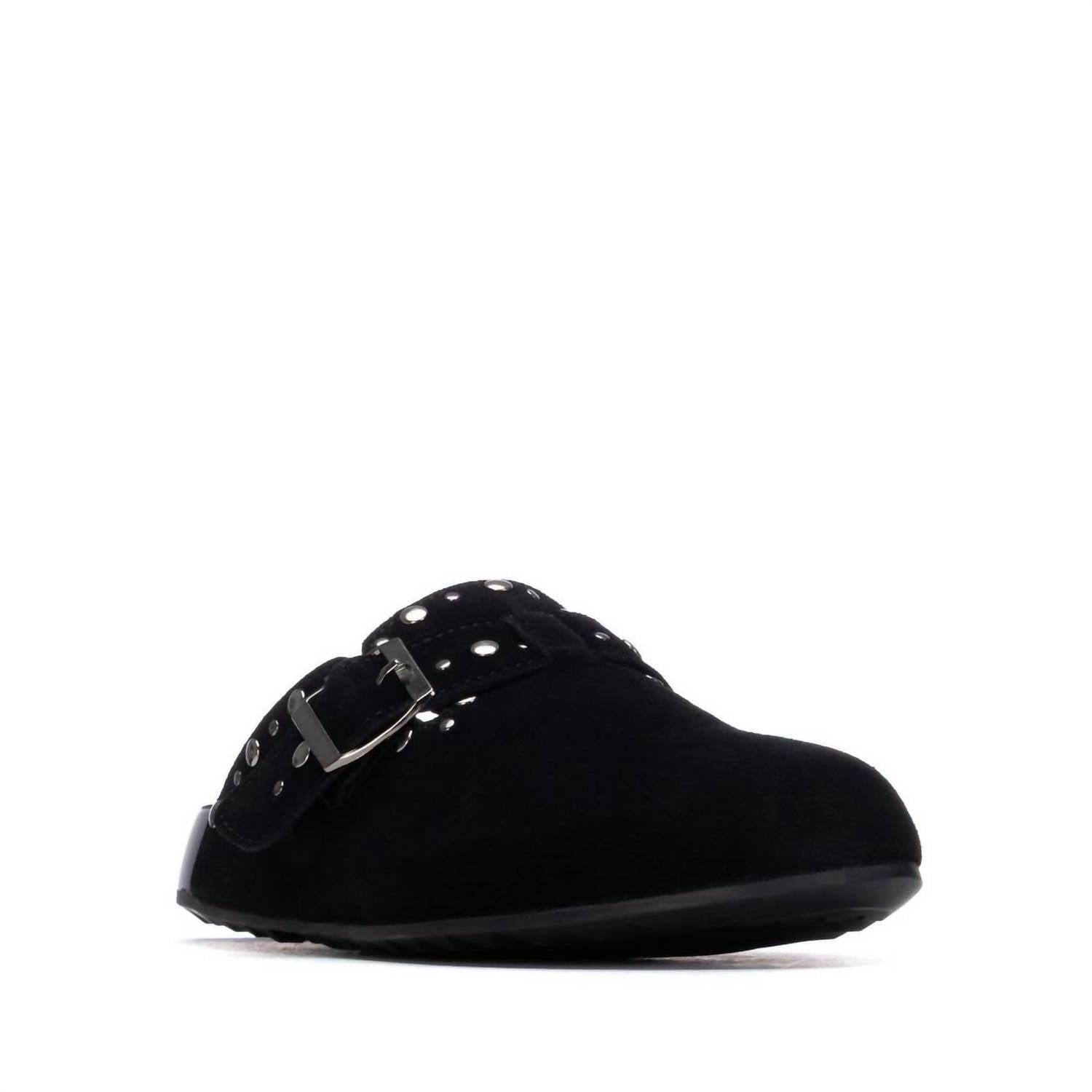 Xti Women's Suede Clogs in black - women's shoe