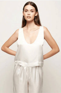 S/W/F - Satin Scoop Neck Top