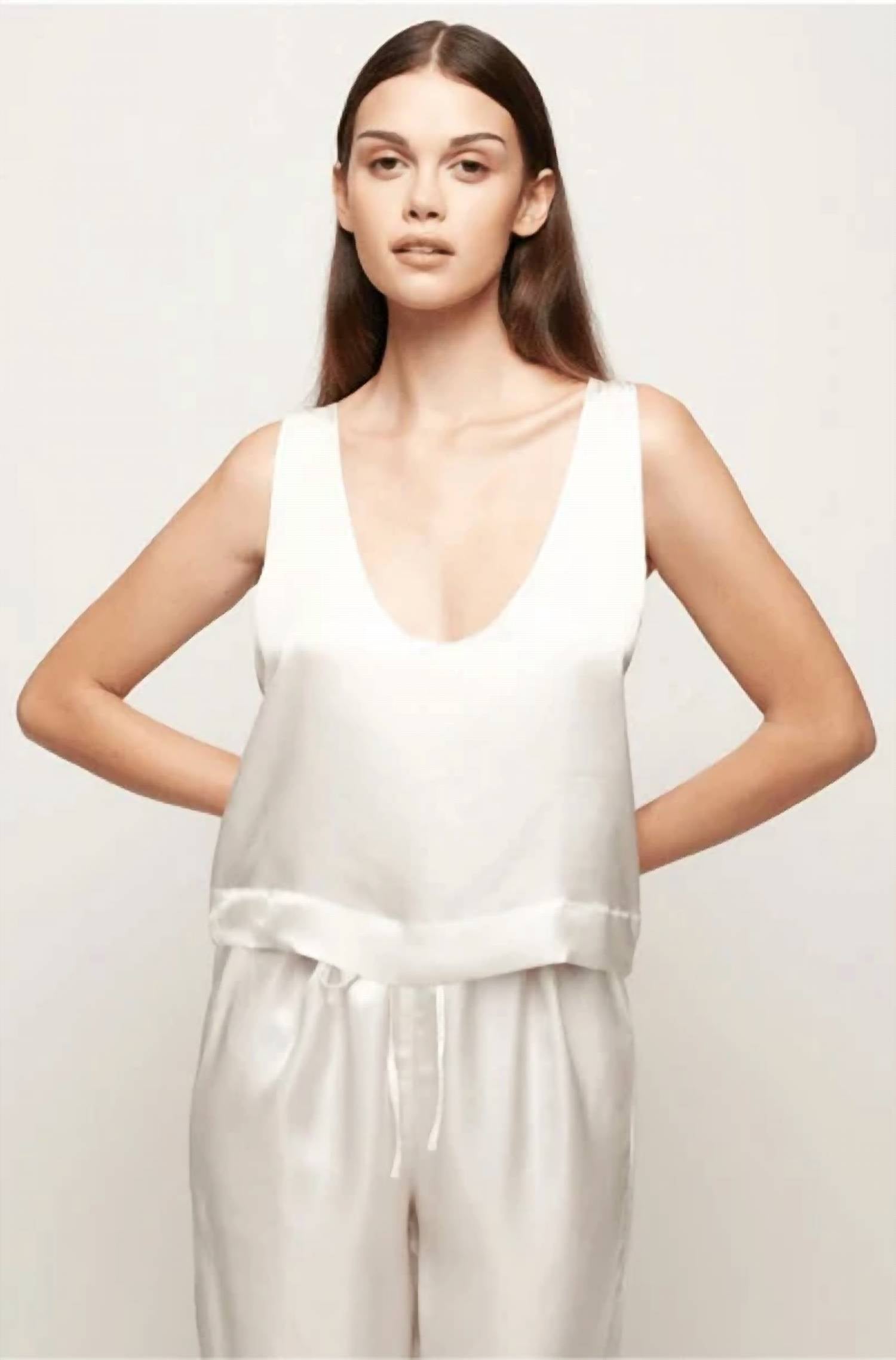 S/W/F - Satin Scoop Neck Top