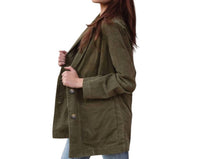 Lavender J - Jora Oversized Light Weight Olive Button Up