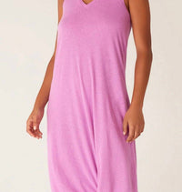 Z Supply Reverie Knot Tri-blend Dress in wild dahlia - women's dress - detail view