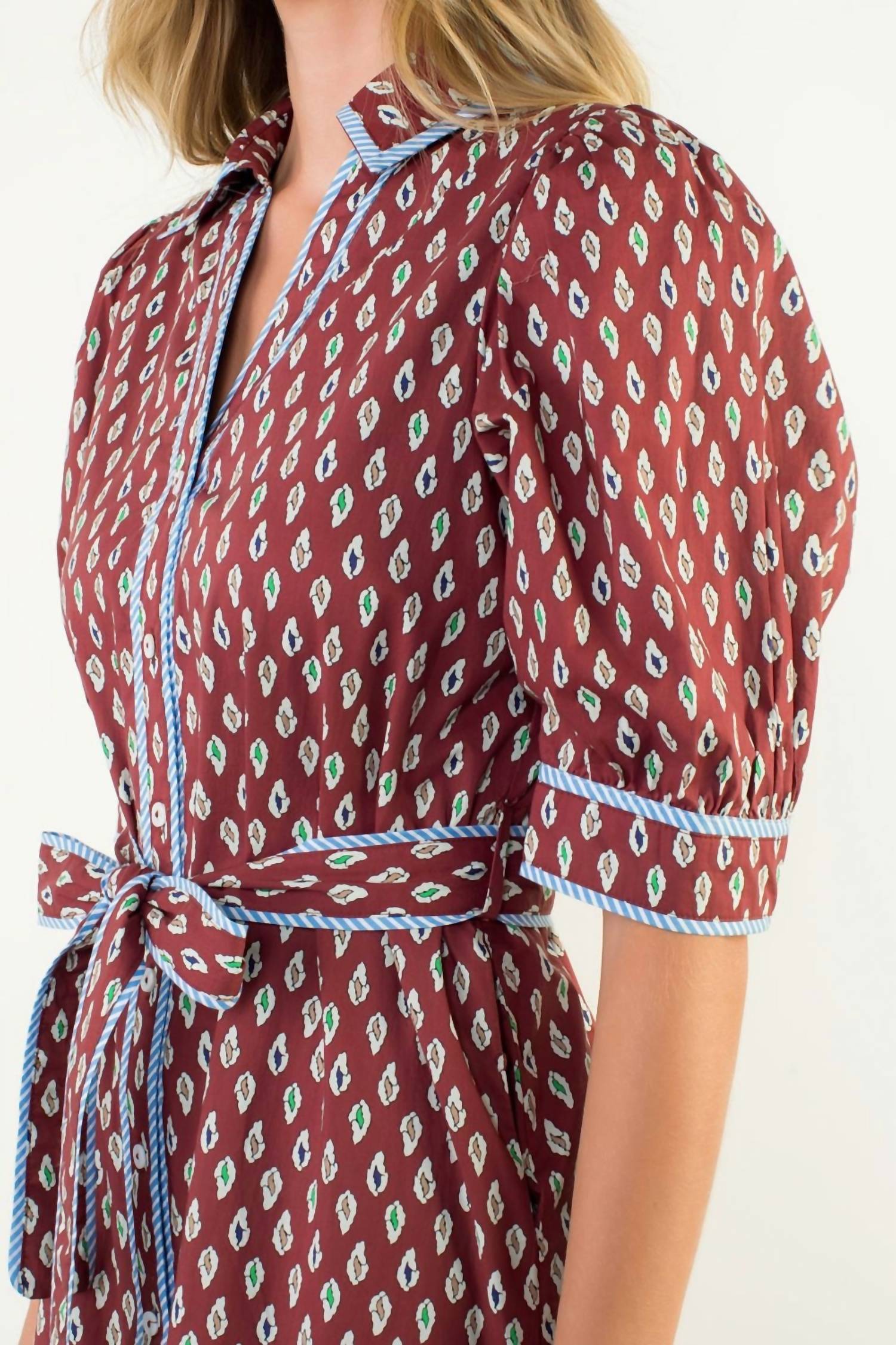 Thml - Puff Sleeve Button Front Dress