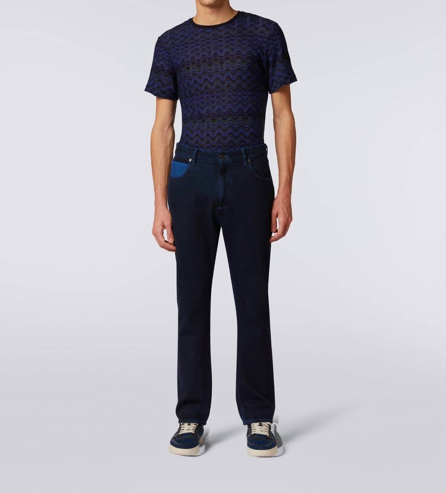 Missoni - Five-pocket Denim Trousers With Embroidered Logo