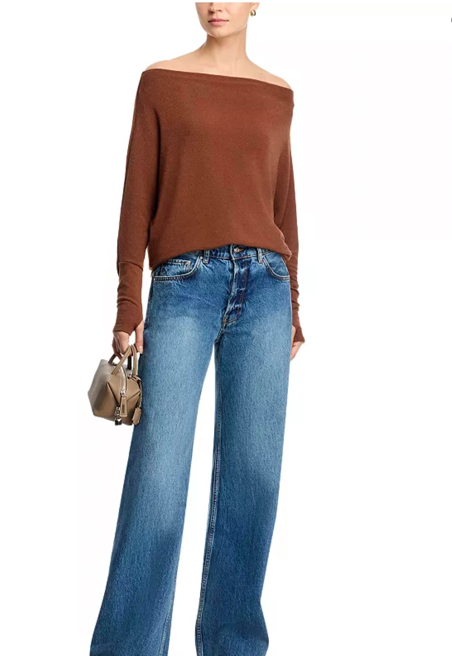 SIX/FIFTY Anywhere Long Sleeve Top in chestnut - women's long sleeve top - alternate view