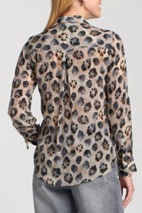APNY High Road Long Sleeve Blouse in latte - women's blouse - alternate view