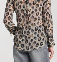 APNY High Road Long Sleeve Blouse in latte - women's blouse - detail view