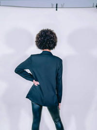 PAPERMOON Single Breasted Blazer in black - women's jacket - detail view