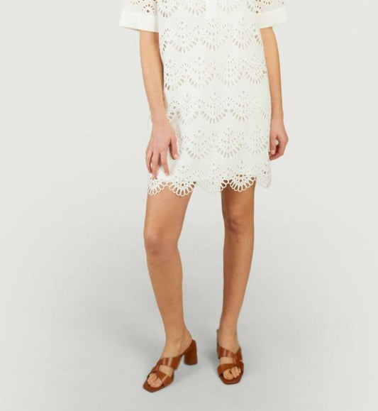Suncoo - Carmen Eyelet Knit Woven Dress