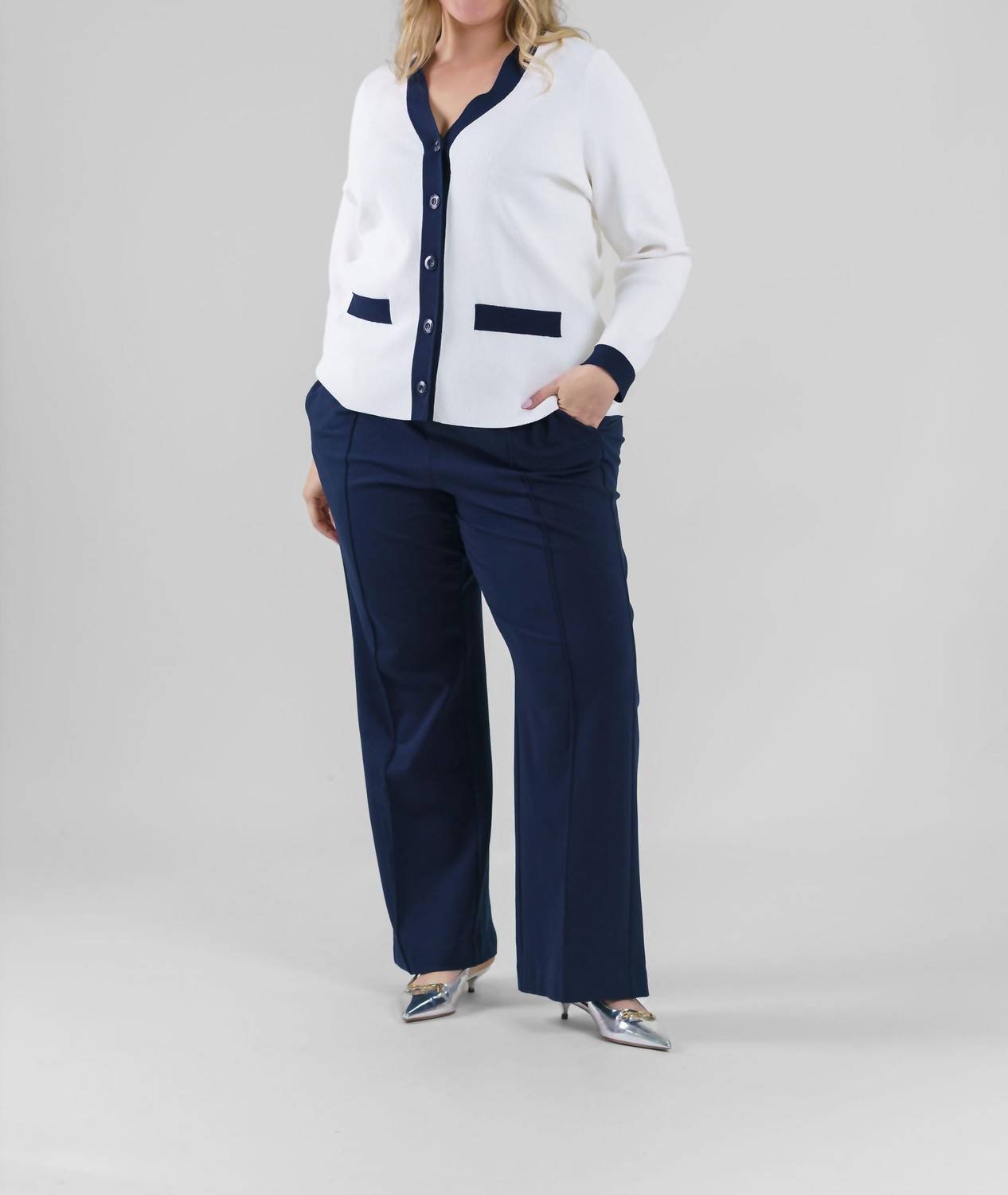 Nic + Zoe - Knit Wide Leg Pleated Pant
