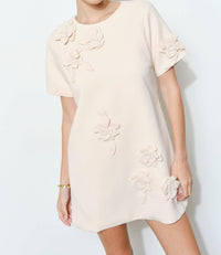 Ina Fashion - Elegant 3d Floral Mini Dress