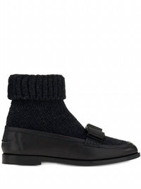 Salvatore Ferragamo Women's Vara Bow Sock-ankle Loafers in black - women's flats - view 106