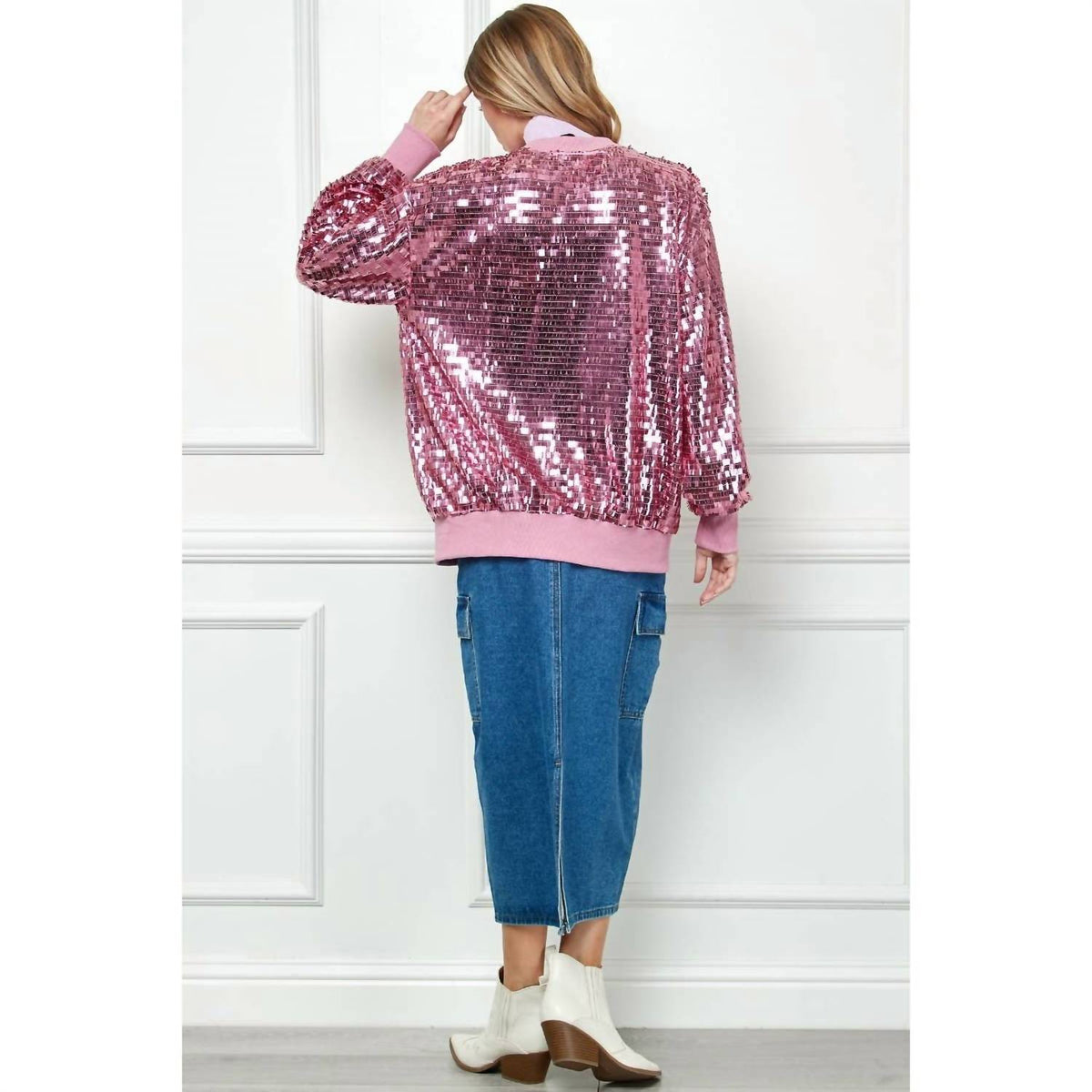 Veveret - Sequin Bomber Jacket