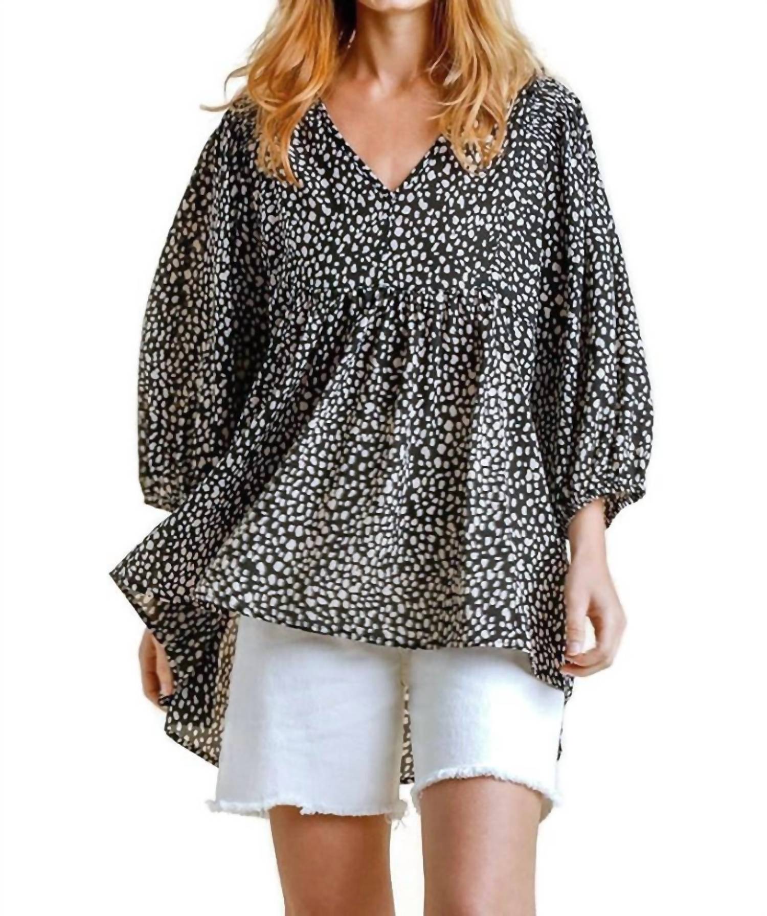 Umgee - Cheetah Babydoll Top