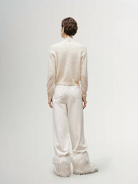 Meilleur Moment Brushed Cashmere Cardigan in ivory - women's cardigan - view 4