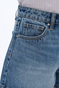 Bayeas - Mid Rise Rigid Denim Shorts