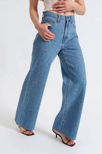 Daze - Far Out Hi Rise Wide Leg Jeans