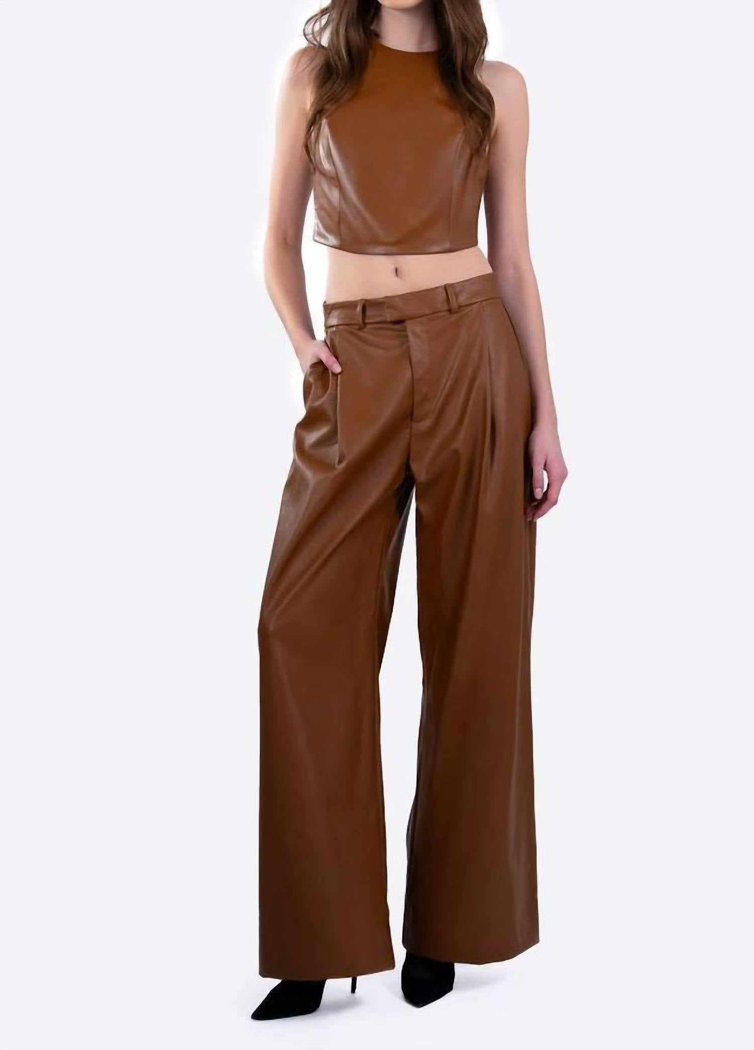 Nonchalant Label - Perrie Faux Leather Crop Top