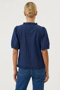 Naked Zebra - Ruffle Detail Bubble Sleeve Top