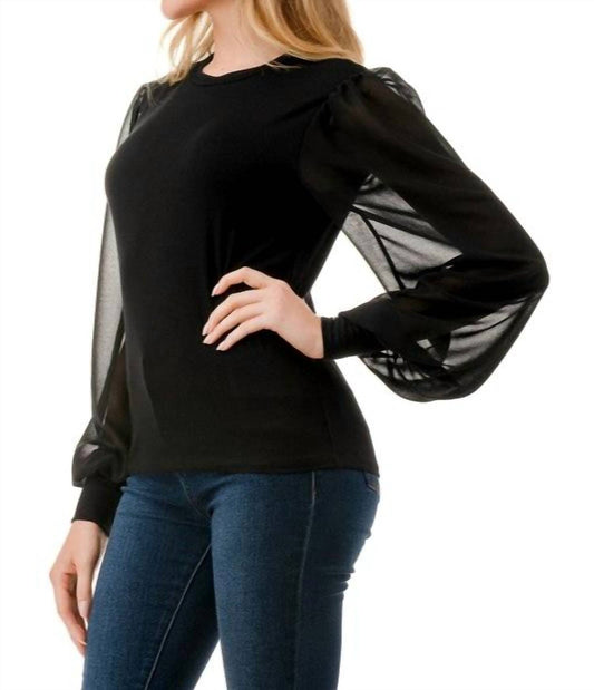 Ariella - Chiffon Sleeve Top