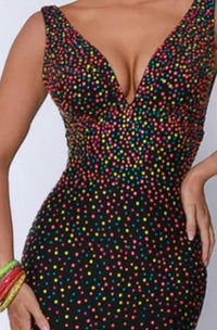 Johnathan Kayne Pops Under Light Gown in black neon - women's dress - detail view