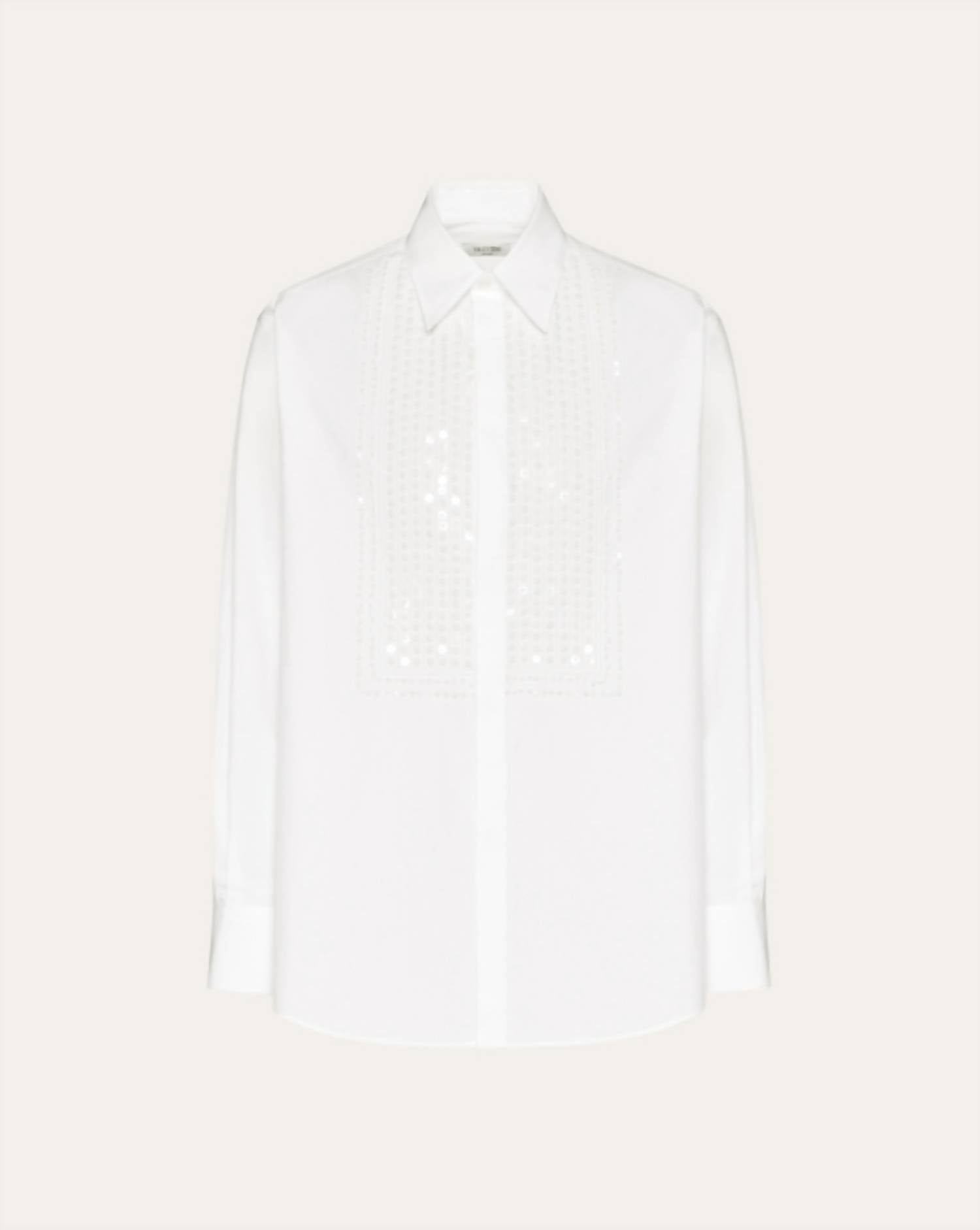 Valentino - Embroidered Cotton Shirt Jacket