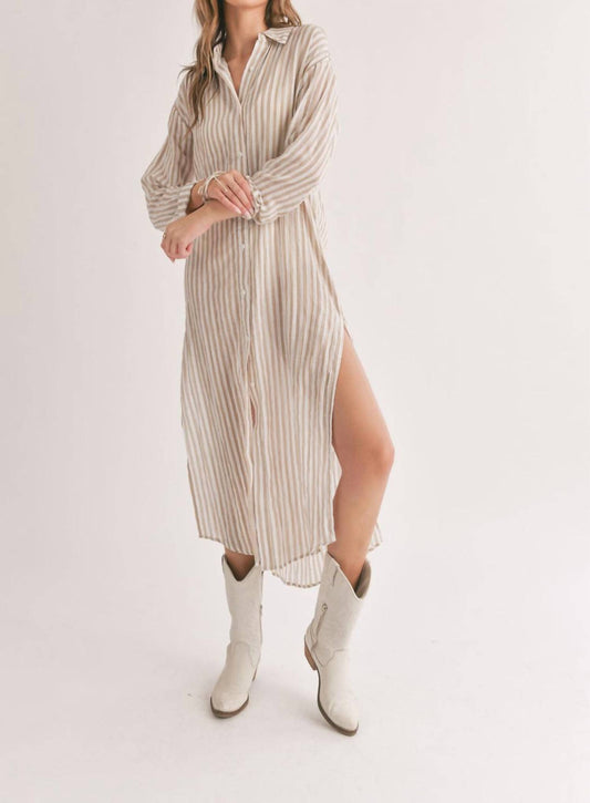 Sadie & Sage - Sands Thin Stripe Duster Shirt