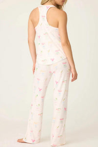 PJ Salvage Pretty Punch Cocktail Print Pajama Set in baby pink - women's intimate - alternate view