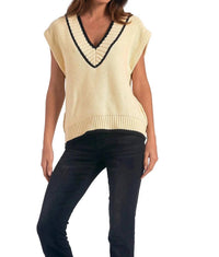 Elan - Cap Sleeve V-neck Sweater