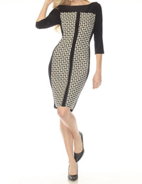 Joseph Ribkoff - Geometric Jacquard Sheath Dress