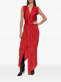 VICTORIA BECKHAM Twist Maxi Dress in cardinal red - women's dress