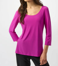 Joseph Ribkoff - Scoop Neck 3/4 Sleeve Relaxed Top