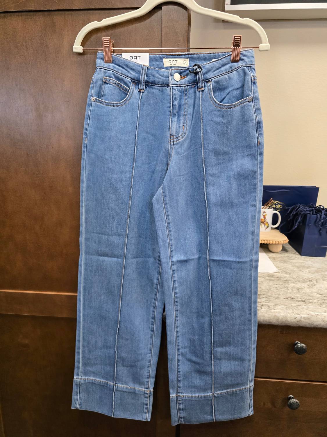 Oat New York - Women's High Rise Baby Wide Ankle Wth Pintuck Jeans