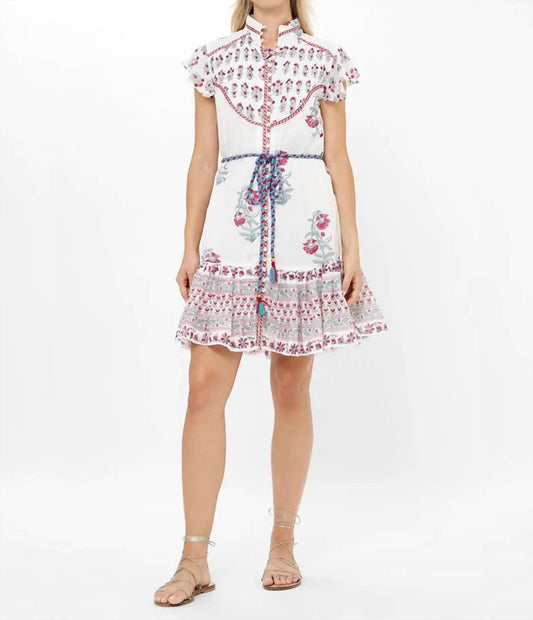 Oliphant - Flirty High Neck Button Mini Dress