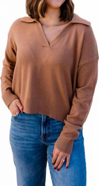 Miou Muse - Sweater Knitted Top With Collar