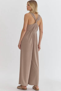 Entrousa Razor Back Jumpsuit in beige - women's pants - alternate view