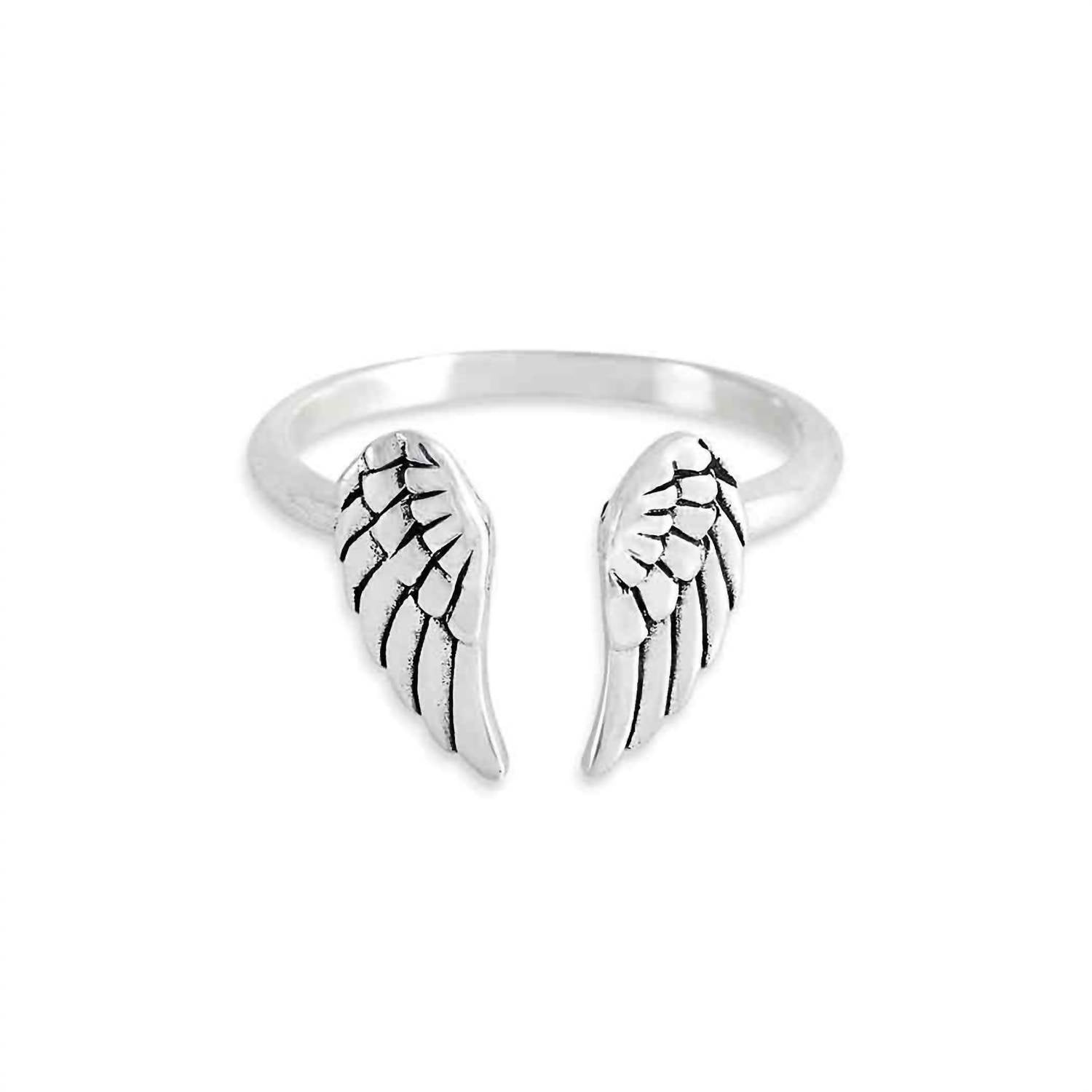 Nina Women's Artisan Angel Wing Ring in silver - women's jewelry
