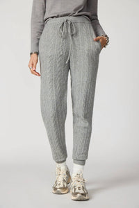 MPG Sport Cable Knit Jogger in heather steel grey - women's pants