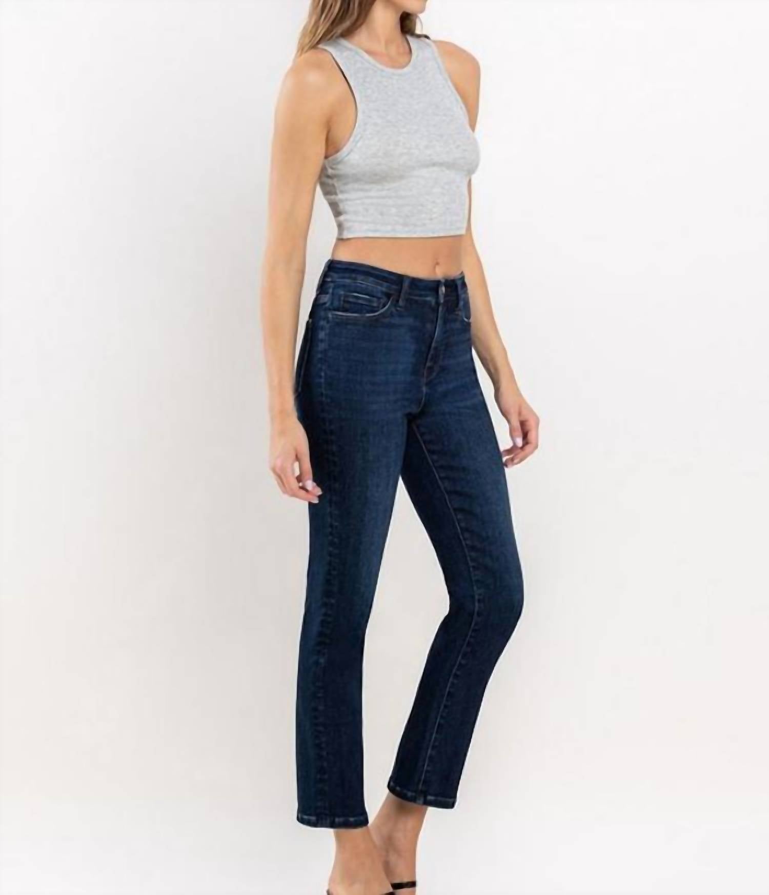Vervet By Flying Monkey - Emma High Rise Ankle Slim Straight Jeans