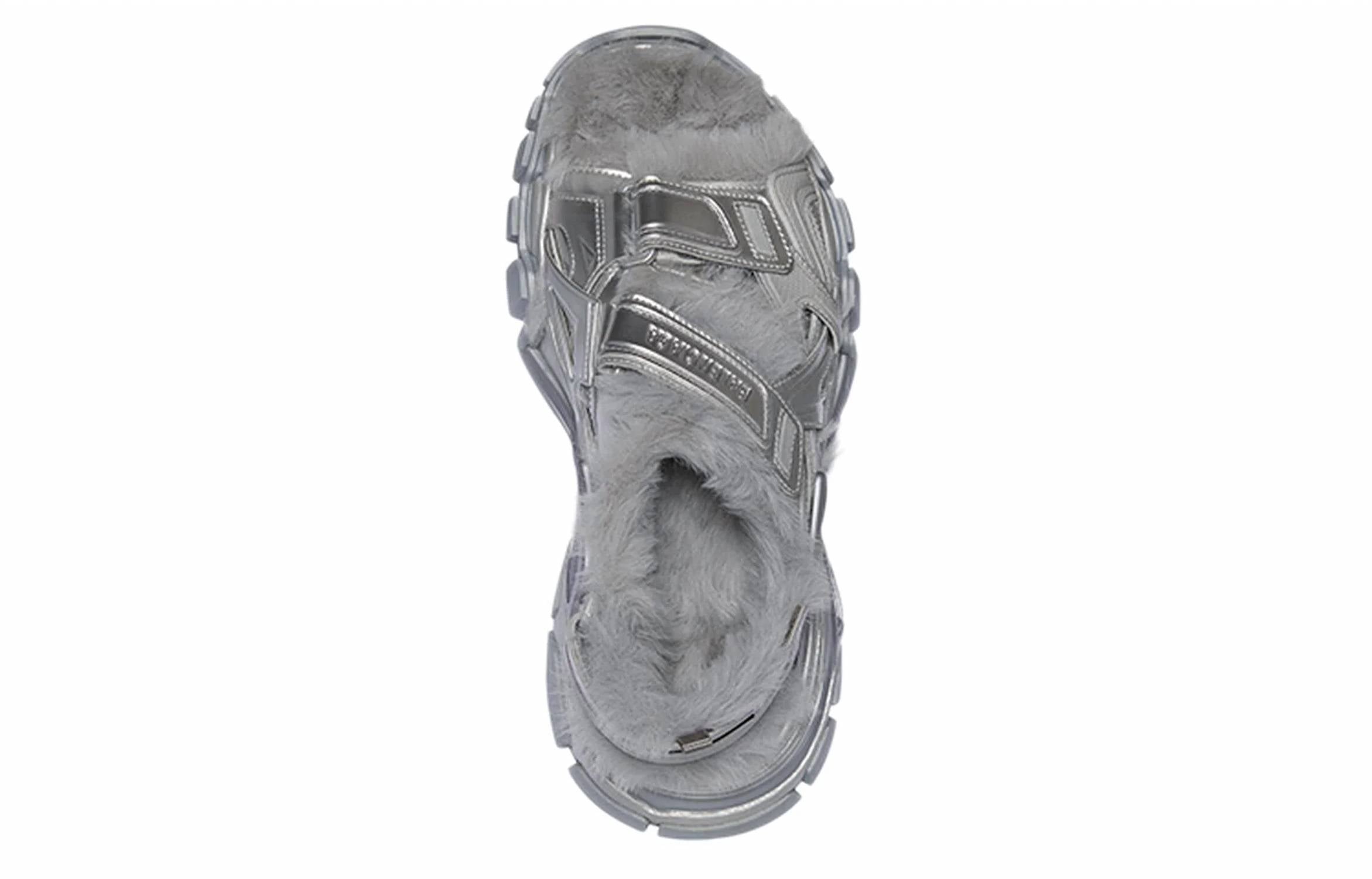 Balenciaga - Women's Faux Fur Rubber Mesh Track Sandal