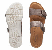 Clarks Women's April Dusk Slide Sandal in bronze metallic textile - women's sandal - view 6