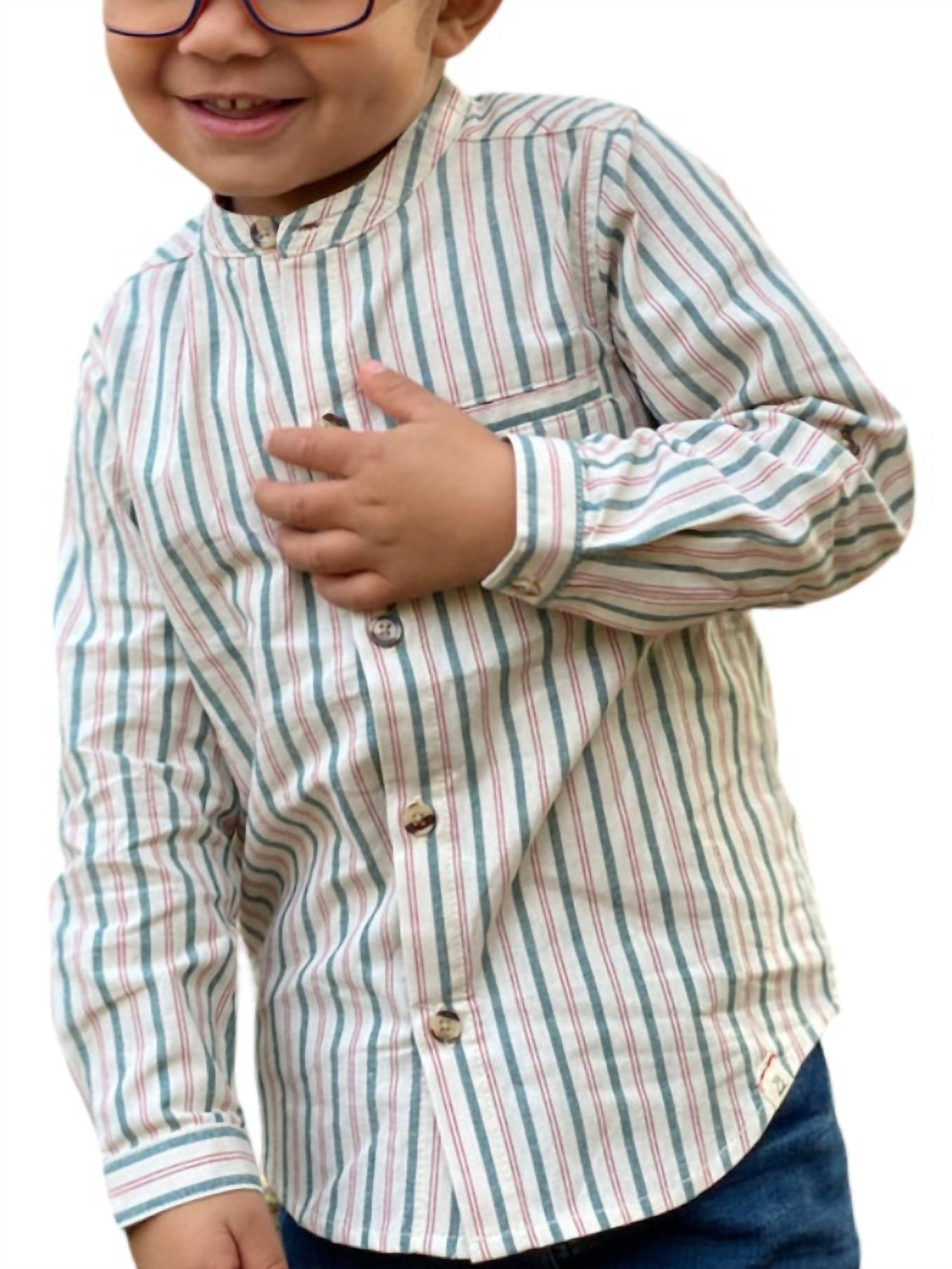 Me & Henry - Boy's Atoka Round Collar Woven Long Sleeve Shirt
