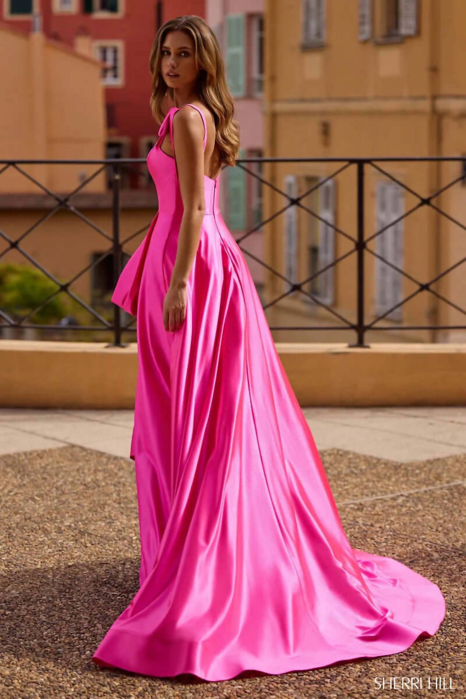 Sherri Hill - Satin Flowy Gown