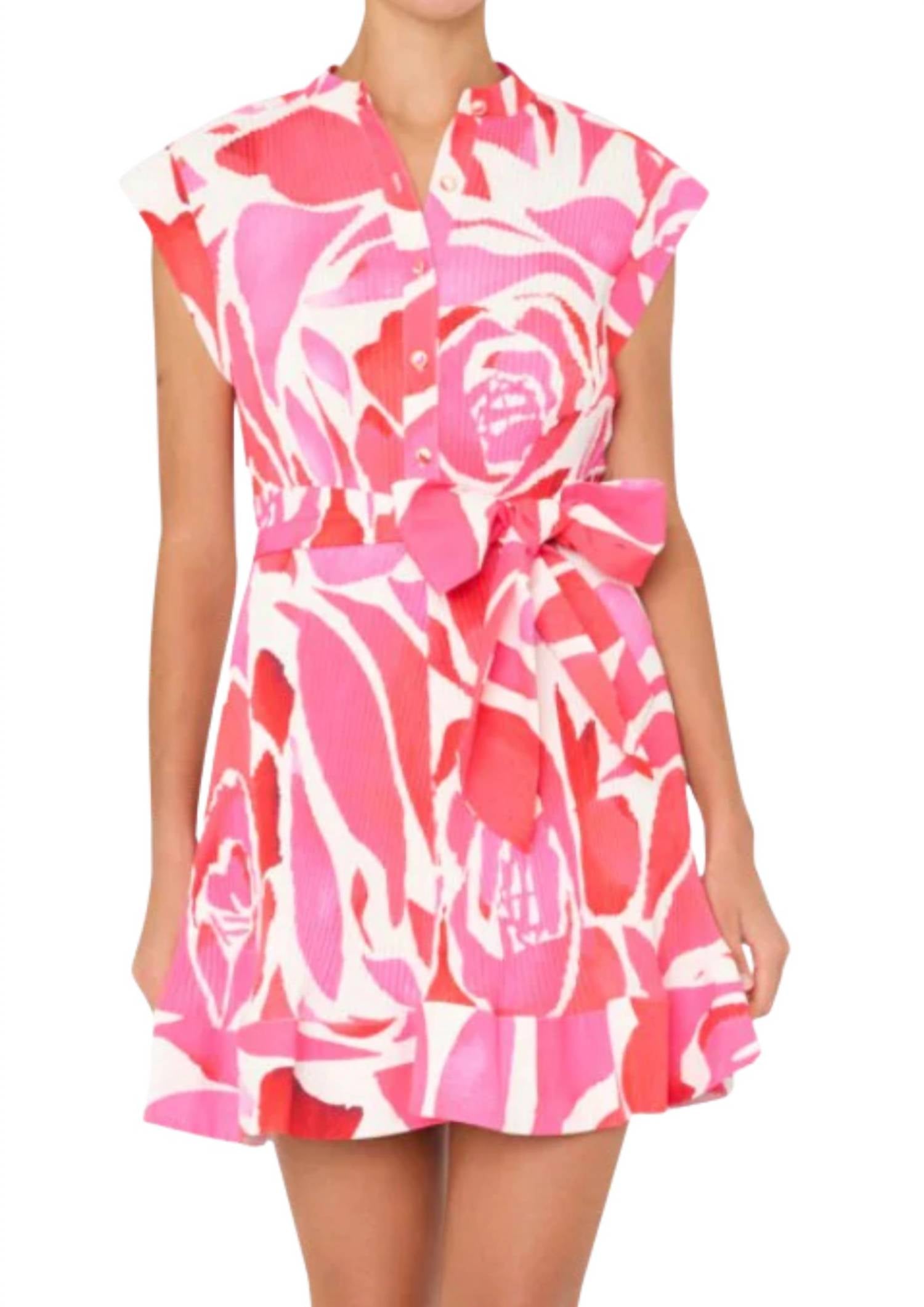 Milly - Joan Dream Rose Pleated Mini Dress