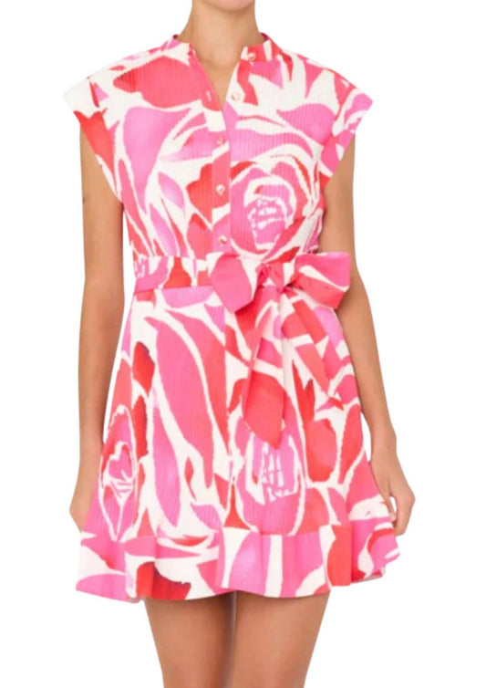 Milly - Joan Dream Rose Pleated Mini Dress
