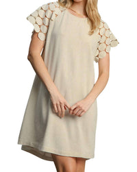 Umgee - GEOMETRIC SLEEVE MIDI LINEN DRESS