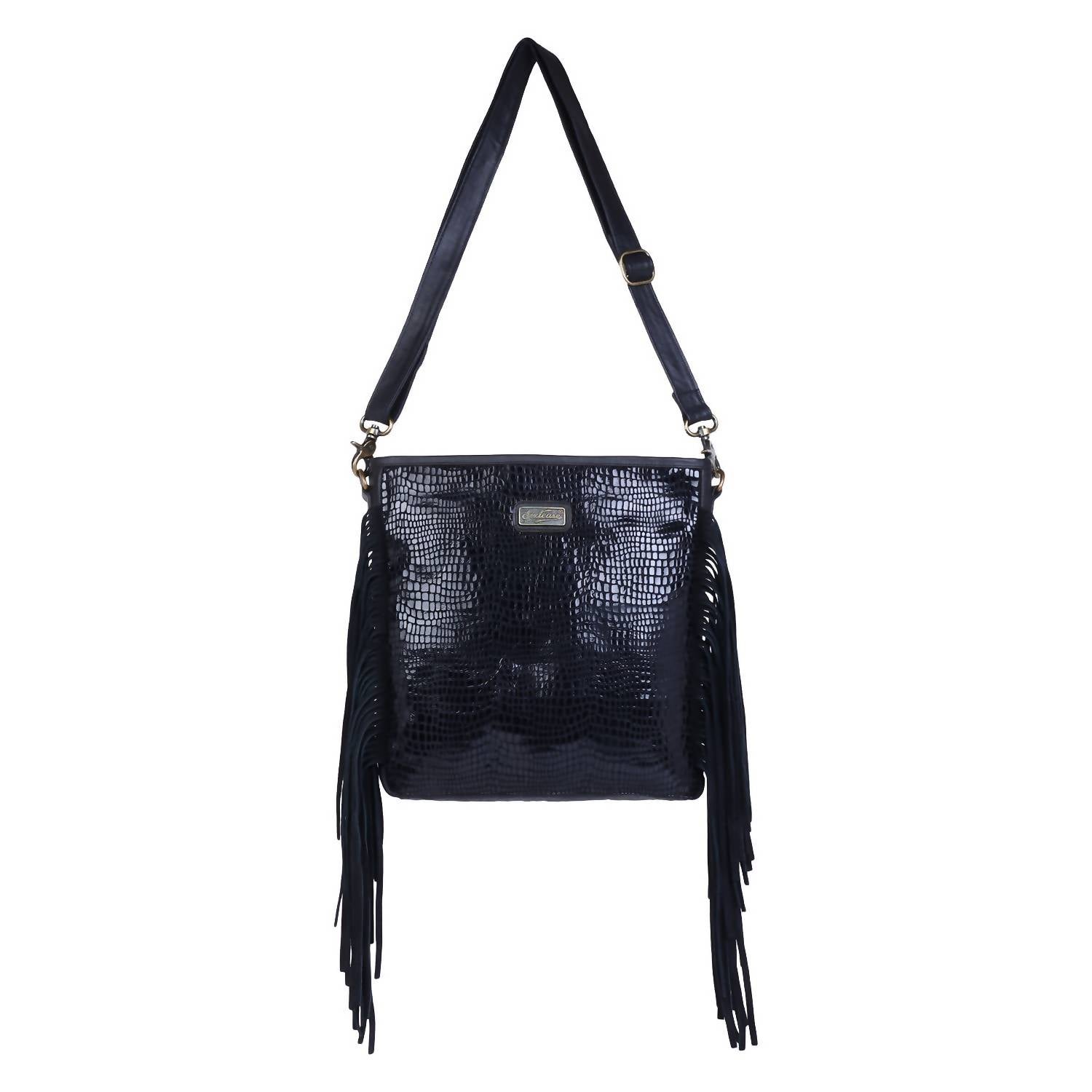 Sixtease Bags - Women's Leather Fringed Crossbody