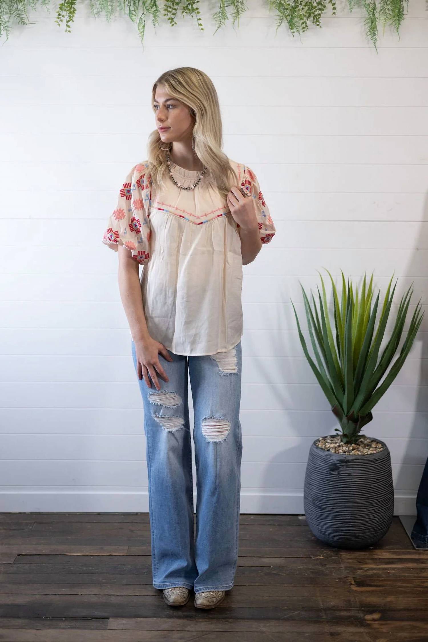 Umgee - Zia Western Embroidered Blouse
