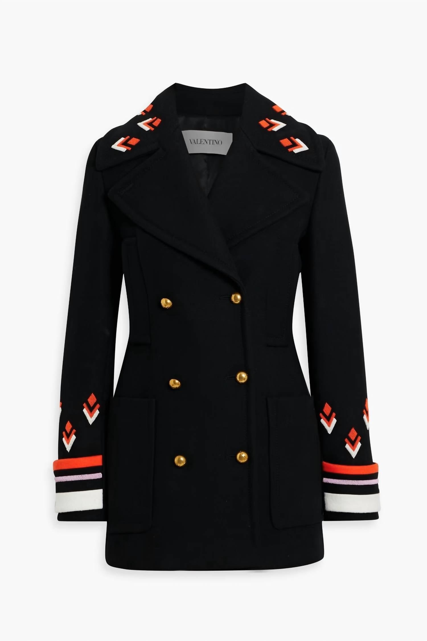 Valentino - Bead Embellished Wool Coat